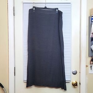 Apt.9 Grey Striped Maxi Skirt XL